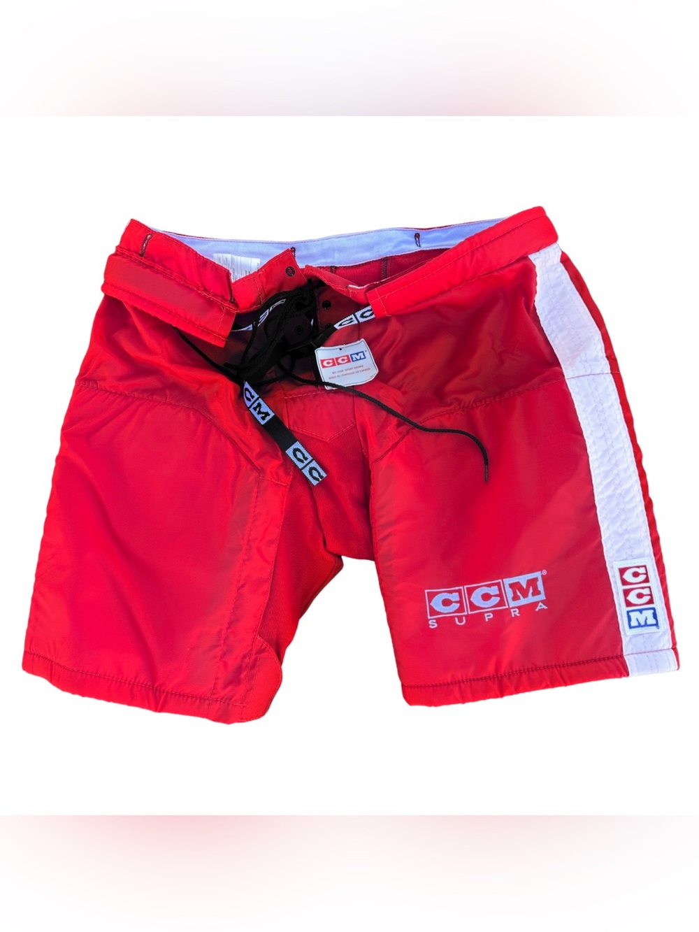 Vintage NWT CCM Supra Ice Hockey Pants Breezers Red Shorts Large Made In Canada